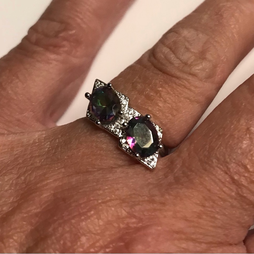 Mystic Topaz Stamped 925 Sterling Silver Ring